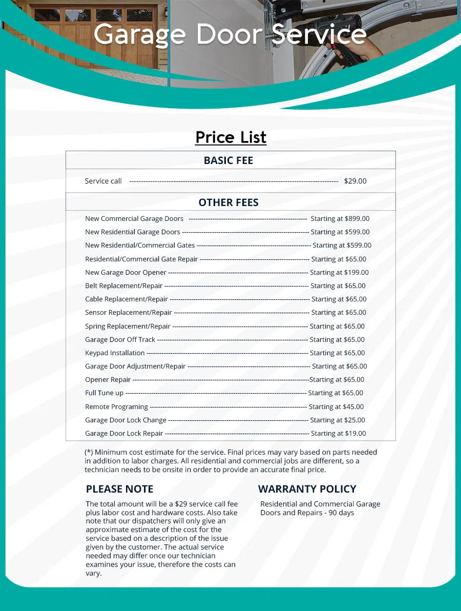 Garage Door Mobile Service Repair Glencoe, IL 847-920-7873